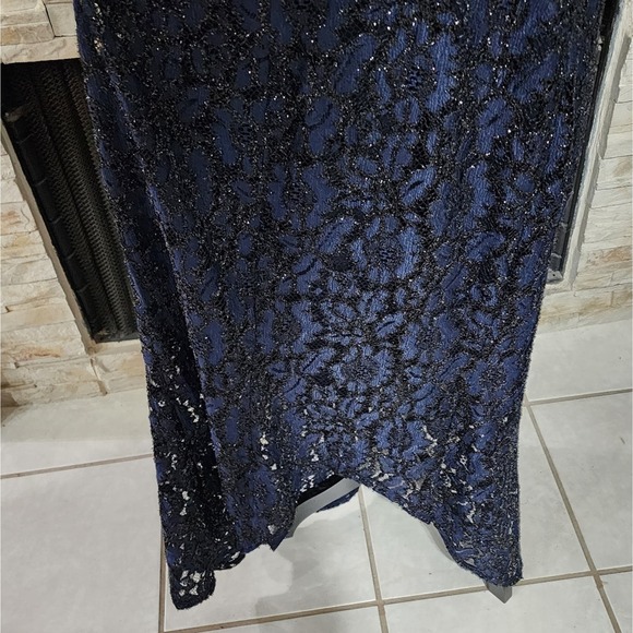 Alexa B. NITES Navy Lace And Mesh Party Maxi Dress Plus‎ Size 18W 2X New! - Picture 4 of 9